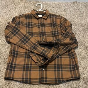 Vuori Brown Plaid Shirt Jacket